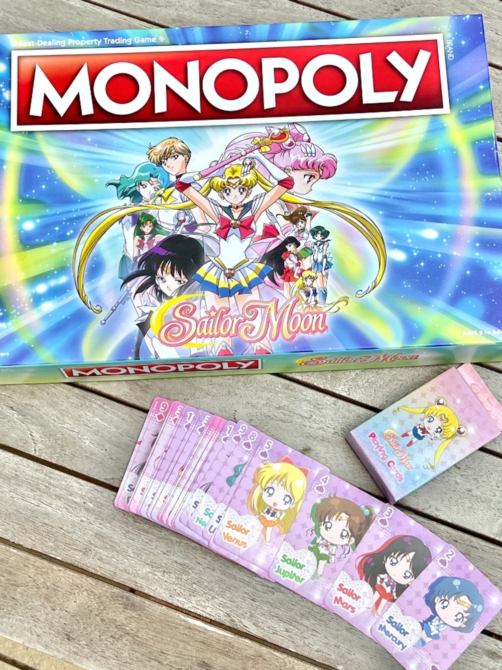 Sailor Moon Game Night Set ✨ Monopoly Board Game + Chibi Playing Cards NEW